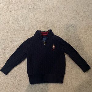 Polo by Ralph Lauren Toddler Boys Navy Zip-Up Sweater